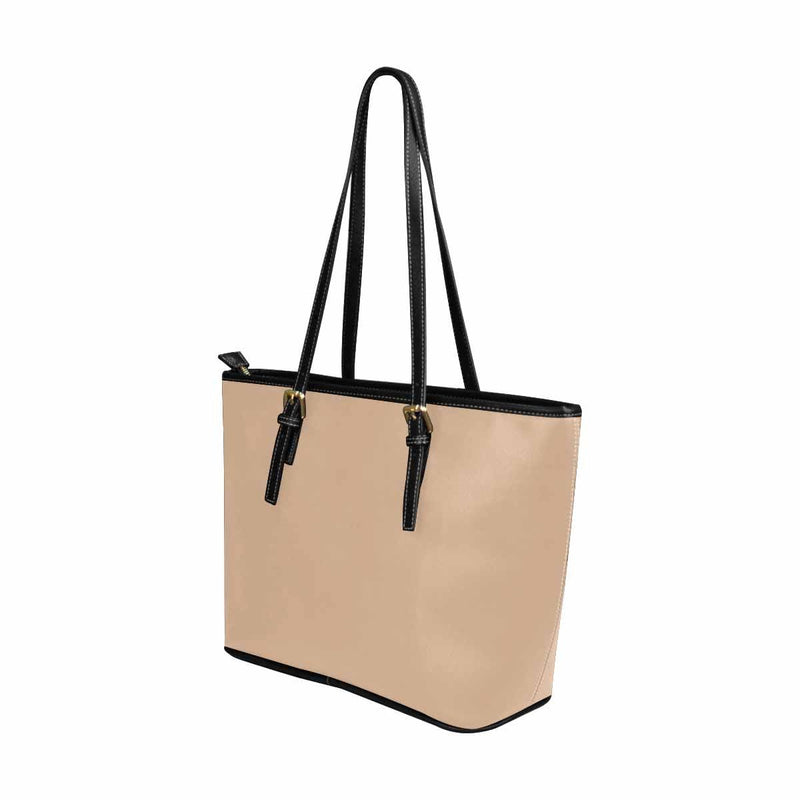 Large Leather Tote Shoulder Bag - Nude Brown Handbag