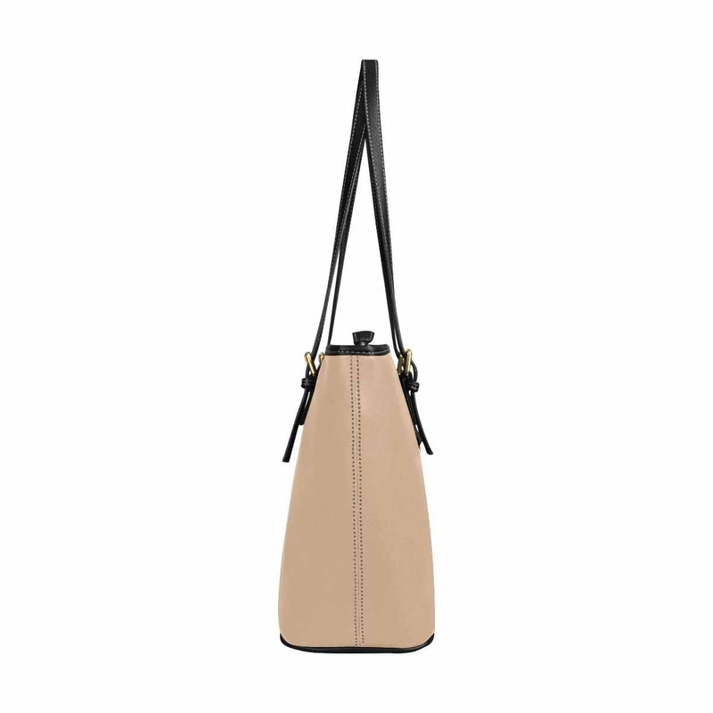 Large Leather Tote Shoulder Bag - Nude Brown Handbag