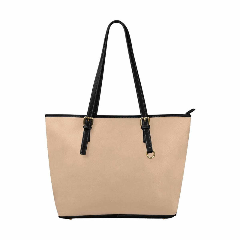 Large Leather Tote Shoulder Bag - Nude Brown Handbag