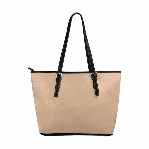 Large Leather Tote Shoulder Bag - Nude Brown Handbag