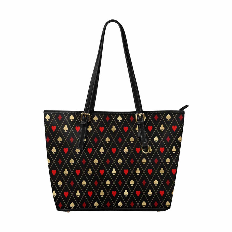 Large Leather Tote Shoulder Bag - Black Multicolor Handbag