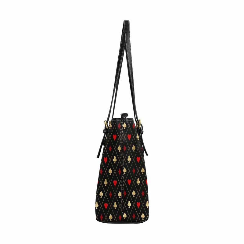 Large Leather Tote Shoulder Bag - Black Multicolor Handbag