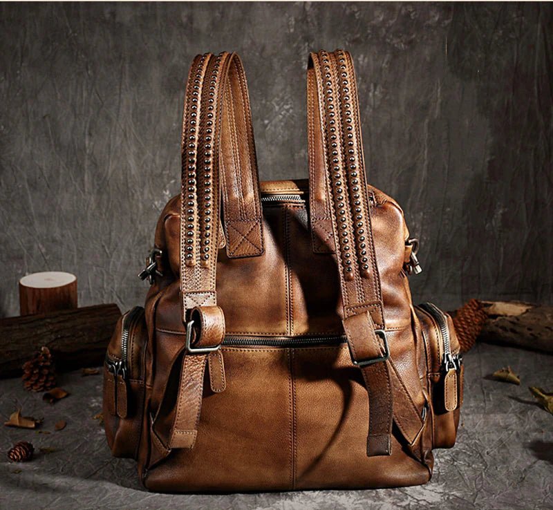 Unisex Leather Backpack